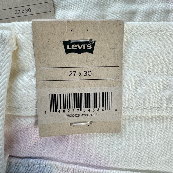 NWT Levi’s 501 white high rise fitted hip and thigh straight leg jeans 27x30 - Picture 12 of 14